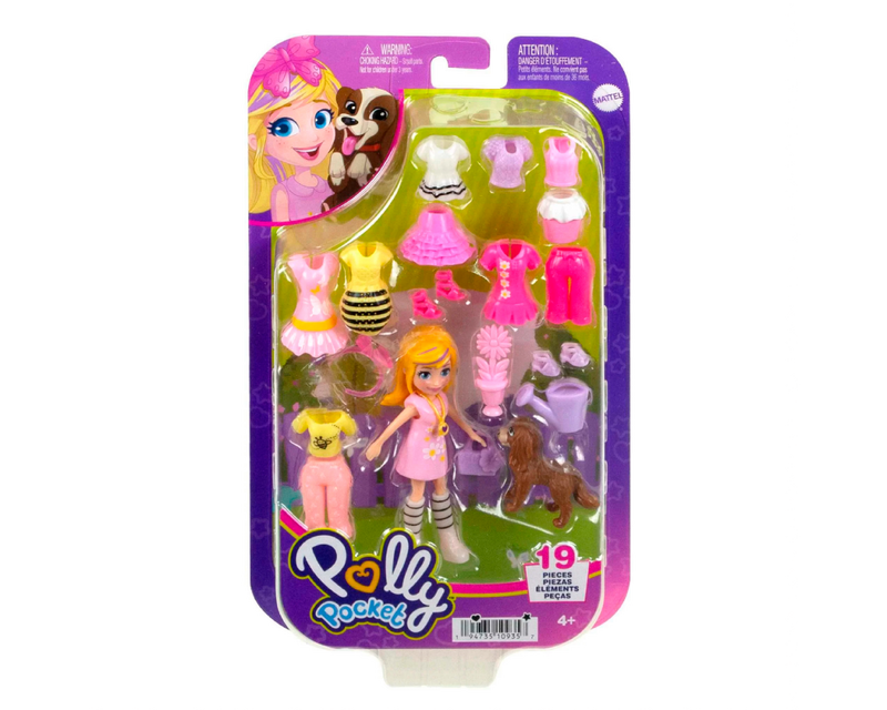 POLLY POCKET DOLL & 18 ACCESSORIES