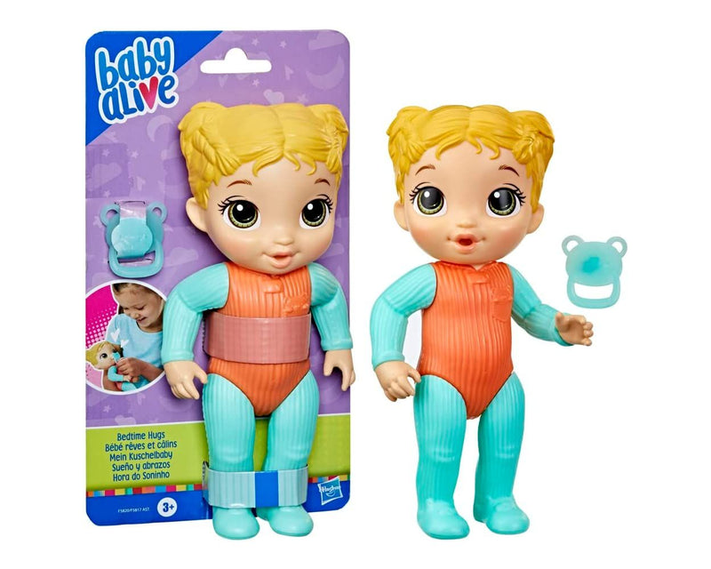 BABY ALIVE MUÑECA SUEÑO Y ABRAZOS CABELLO RUBIO F5820