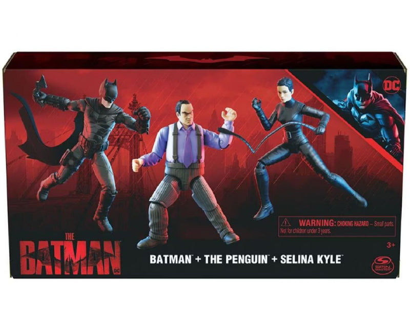 FIGURAS DE ACCIÓN BATMAN + EL PINGÜINO + SELINA KYLE SPIN MASTER ARTICULADAS