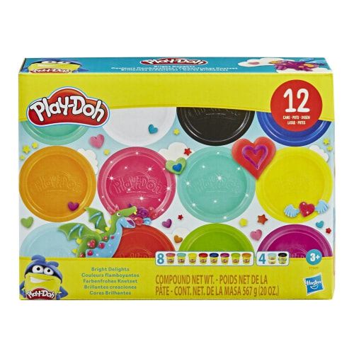 PLAY-DOH BRIGHT DELIGHTS MULTICOLOR PACK 12 LATAS