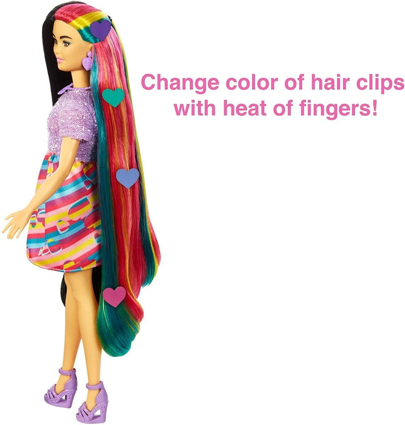 Barbie Fashion & Beauty Totally Hair Vestido de Rayas de Colores