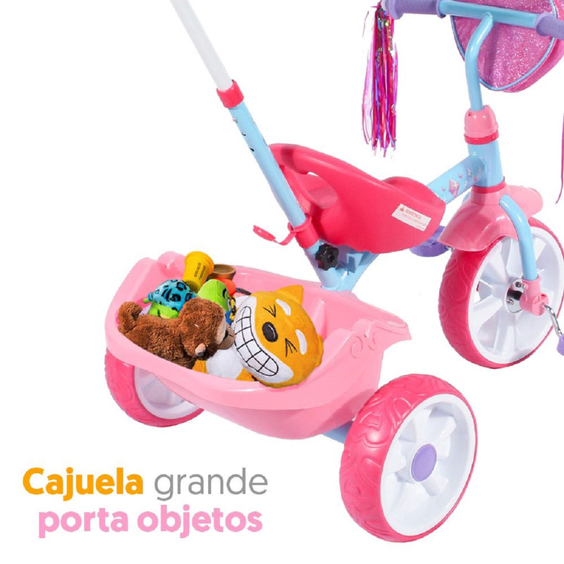 Triciclo Disney Princess Deluxe Pushbar