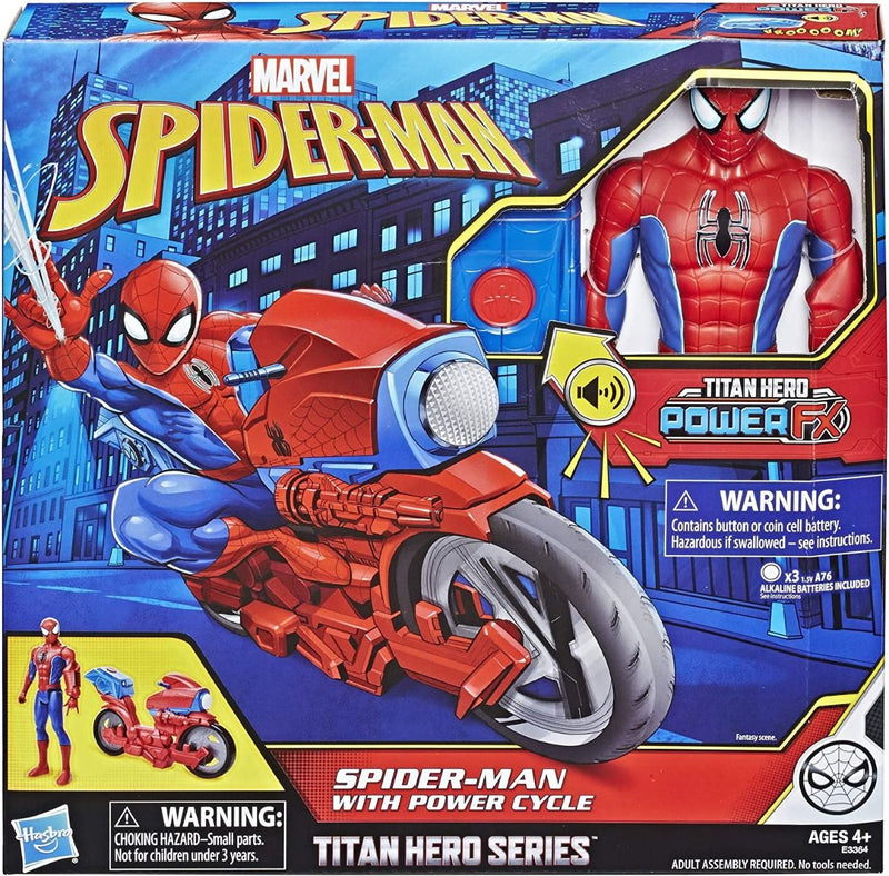 Spider-Man Titan Hero Series Figura con Power Fx Cycle
